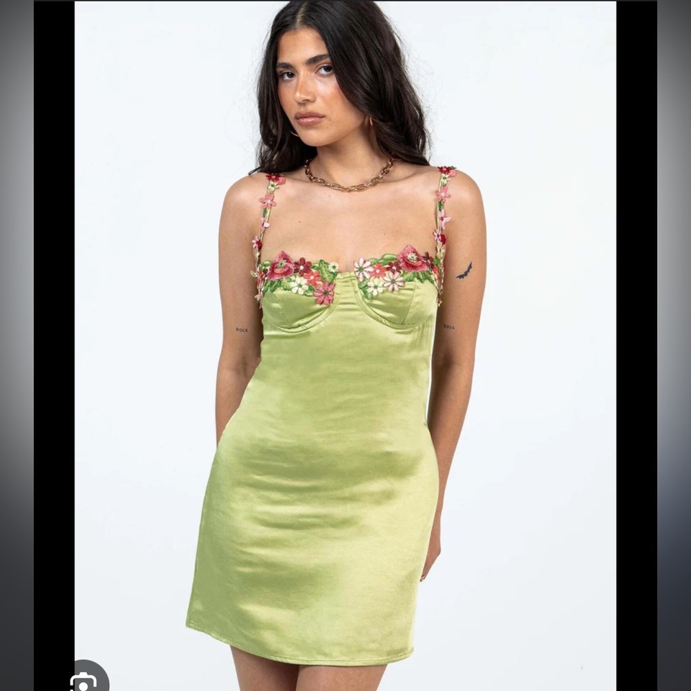 Princess Polly Kenzie Mini Dress Green Size 4